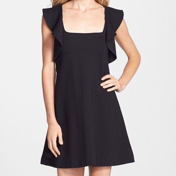 NWT French Connection Marie Square Neck Little Black Dress -- 6 - Picture 2 of 13